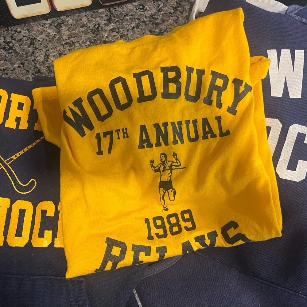 Vintage high school sweatshirts and t shirt from the 1980s